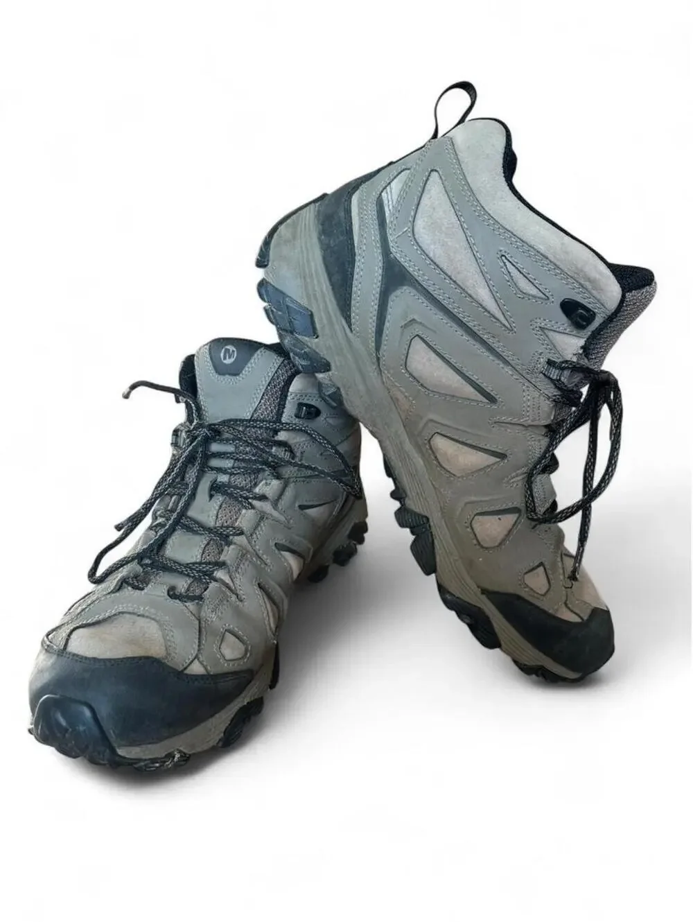 Merrell Moab FST Leather Mid Waterproof Hiking Boots Men’s 13 Boulder Vibram